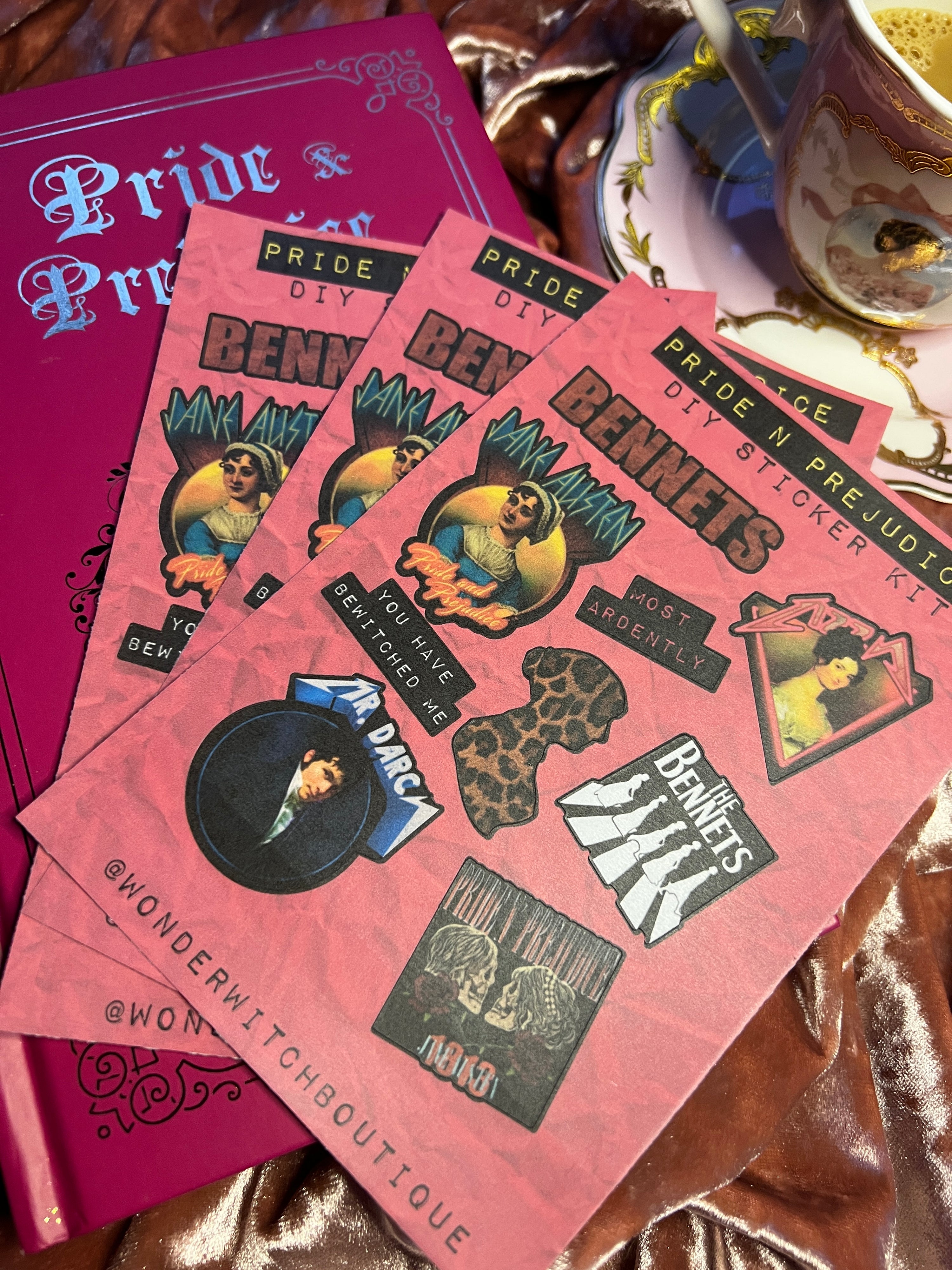 Pride and Prejudice Parody Band Sticker Sheet