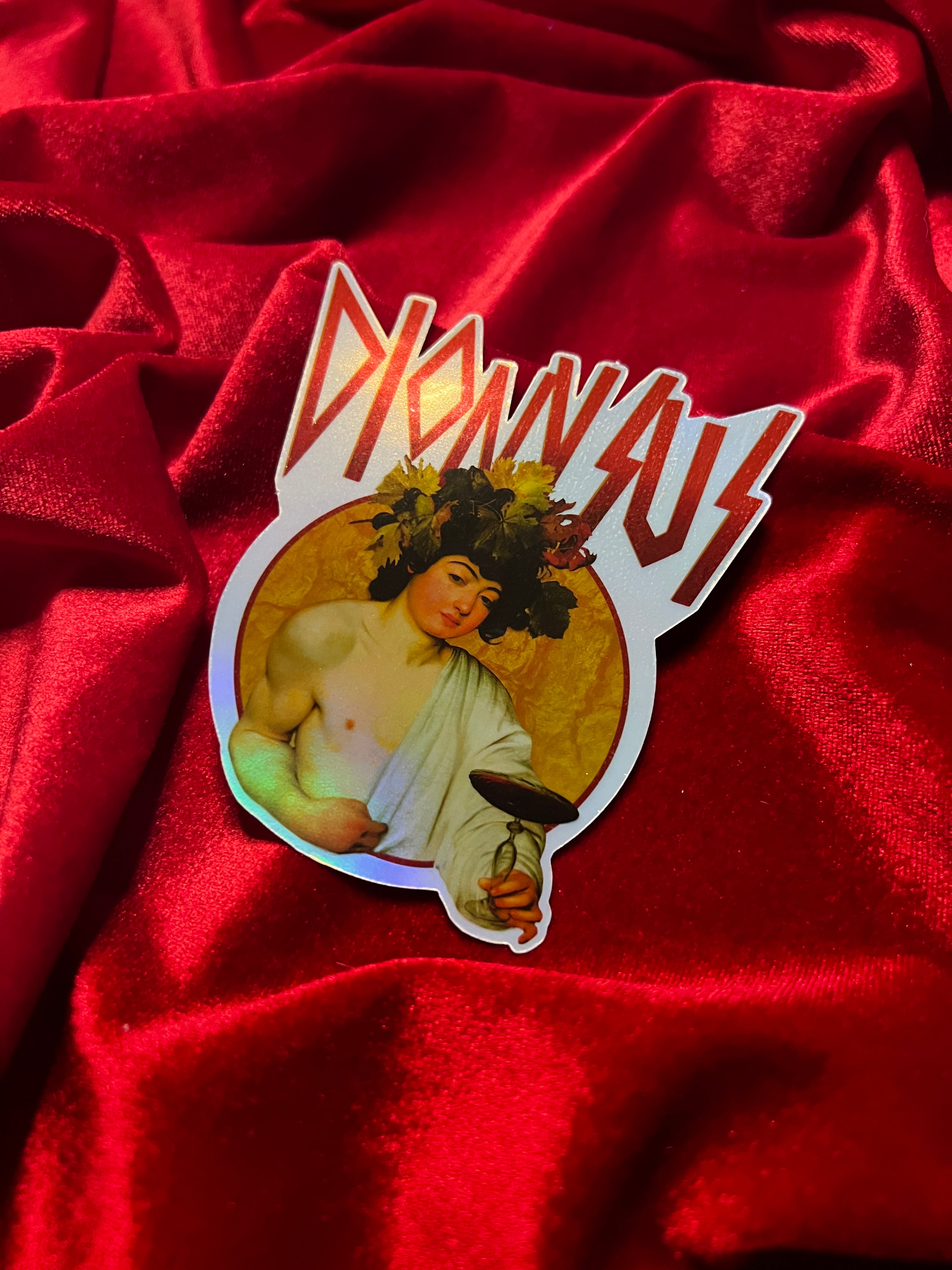 Dionysus Parody Band Sticker
