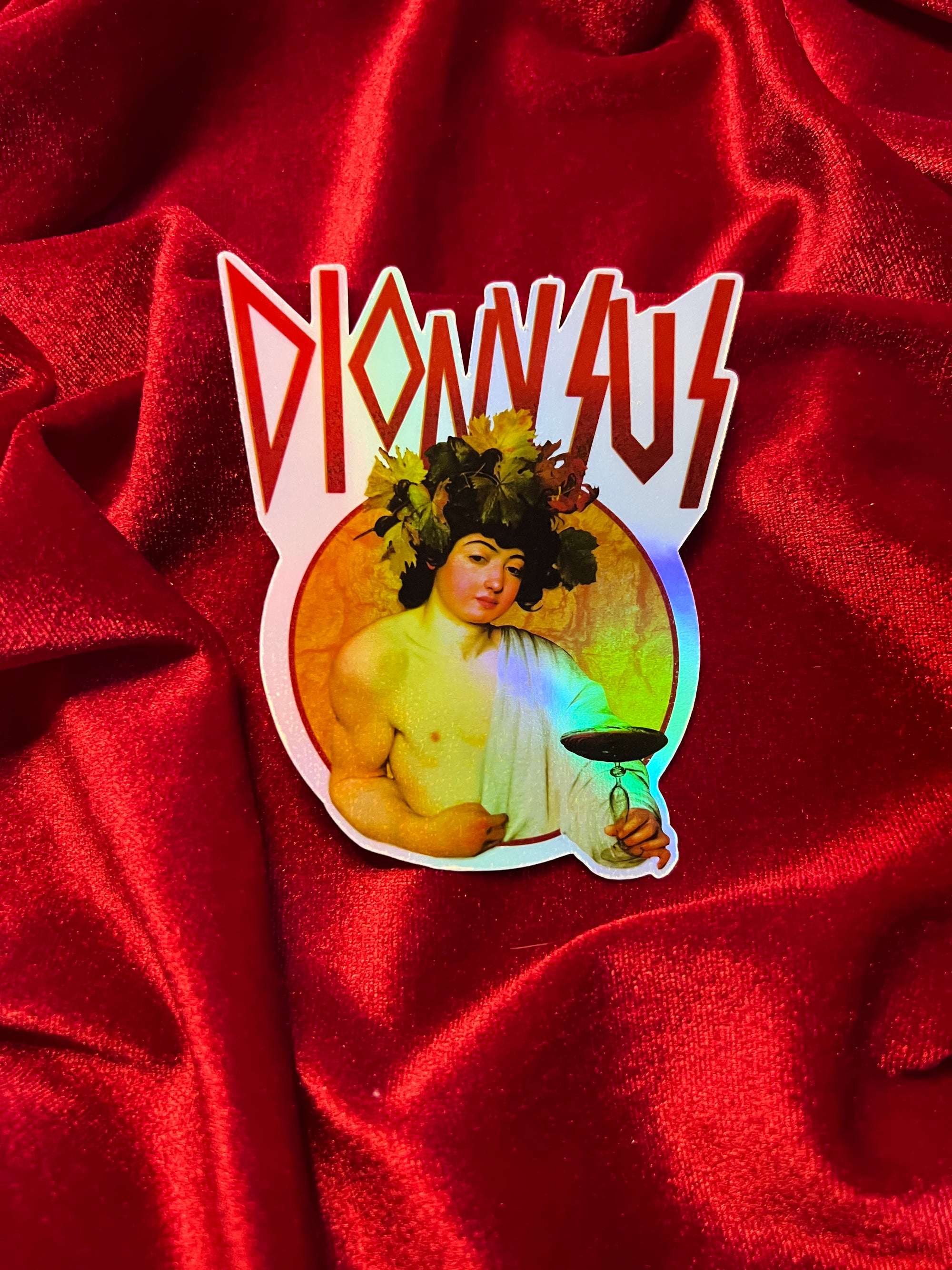 Dionysus Parody Band Sticker