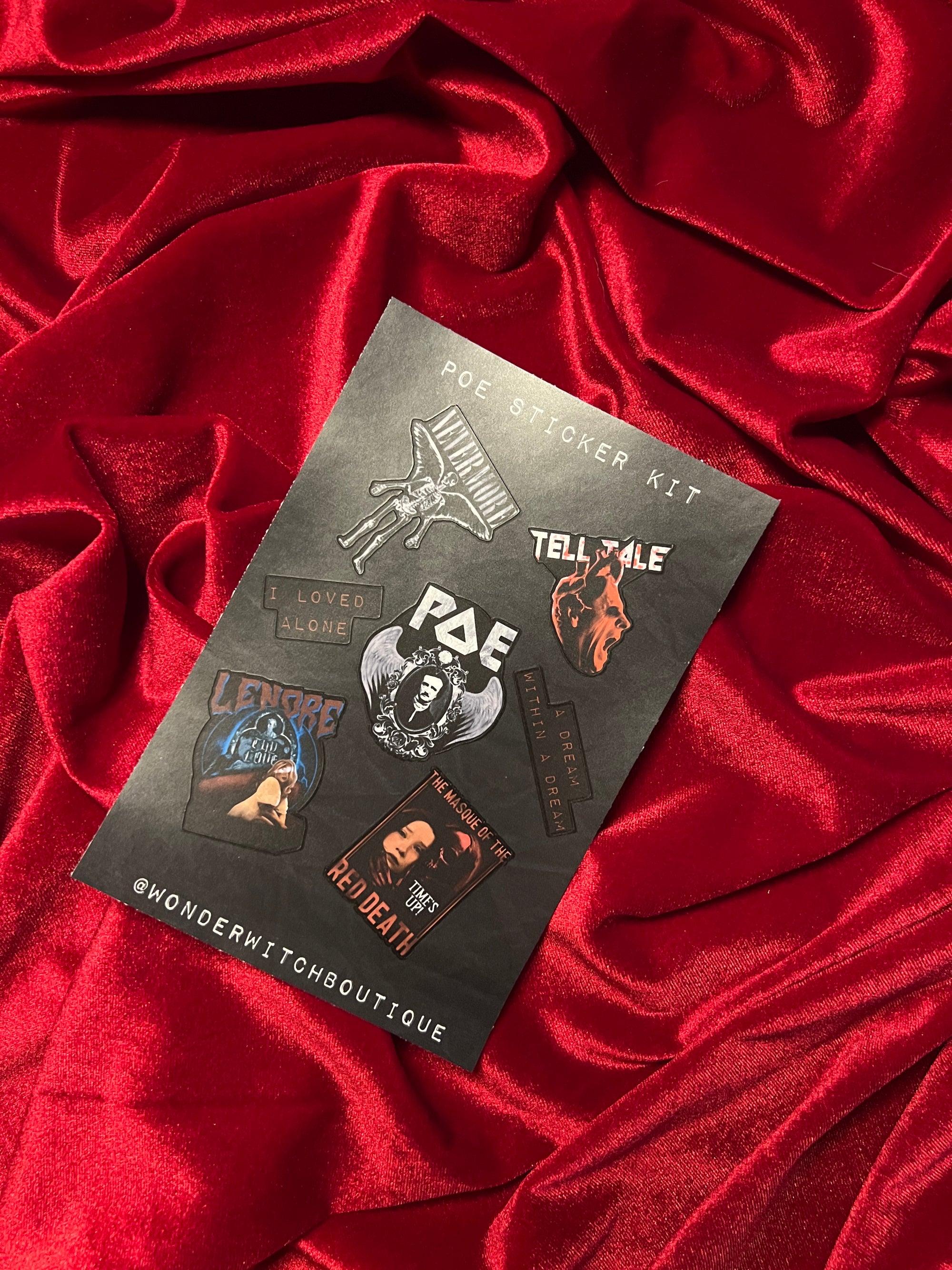 Edgar Allan Poe Parody Band Sticker Sheet