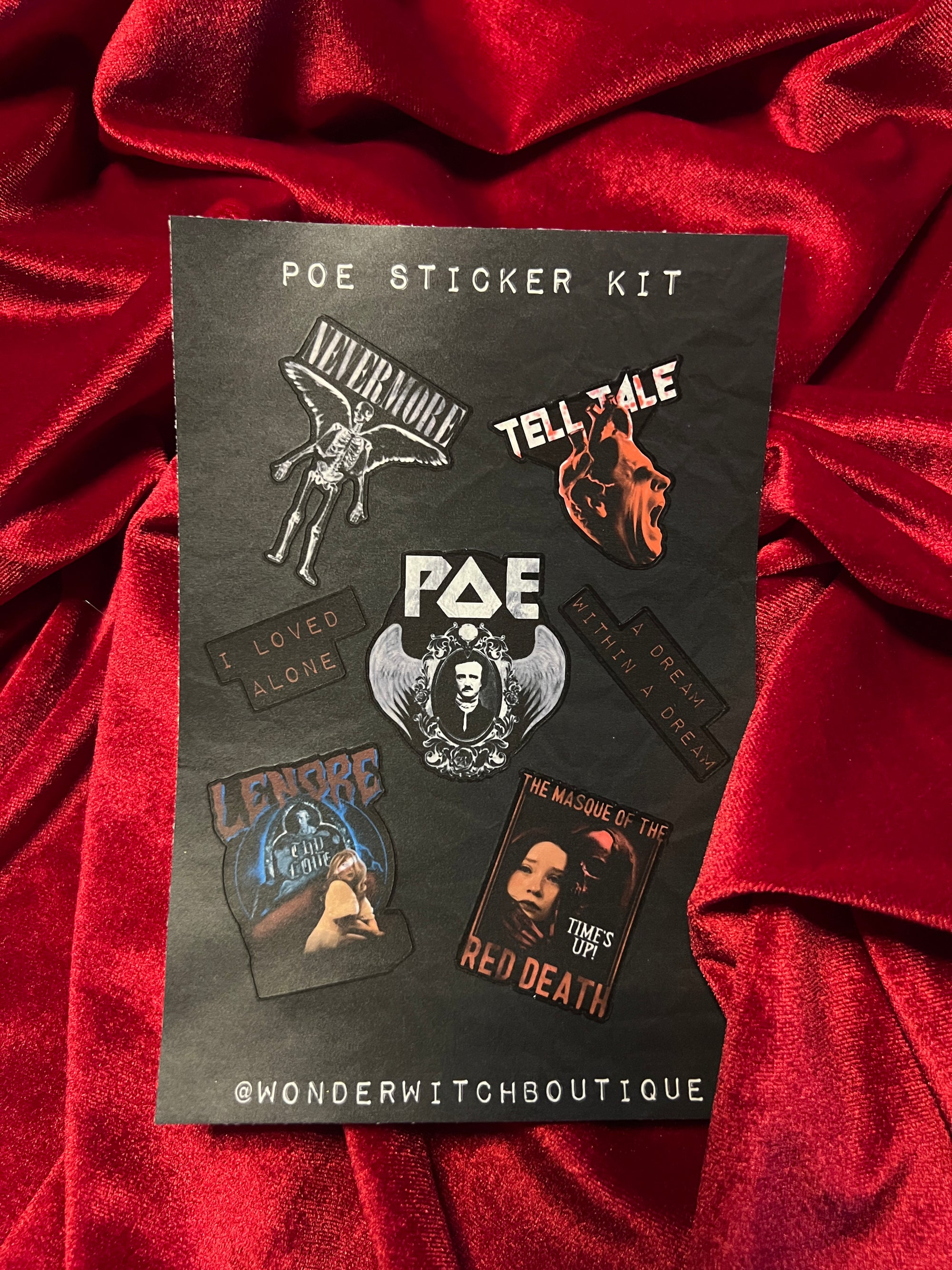 Edgar Allan Poe Parody Band Sticker Sheet