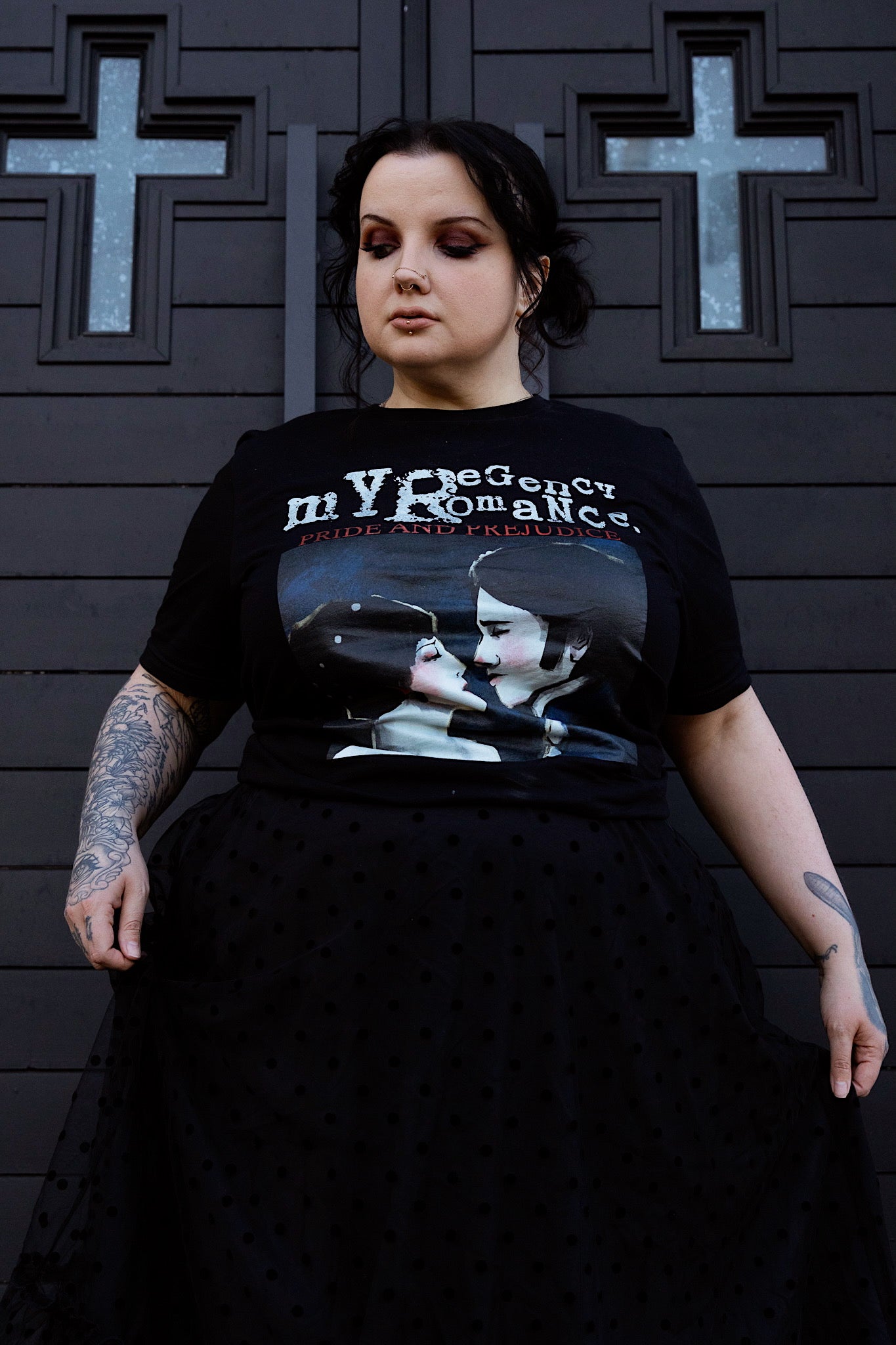 Pride and Prejudice Jane Austen Parody Band Tee