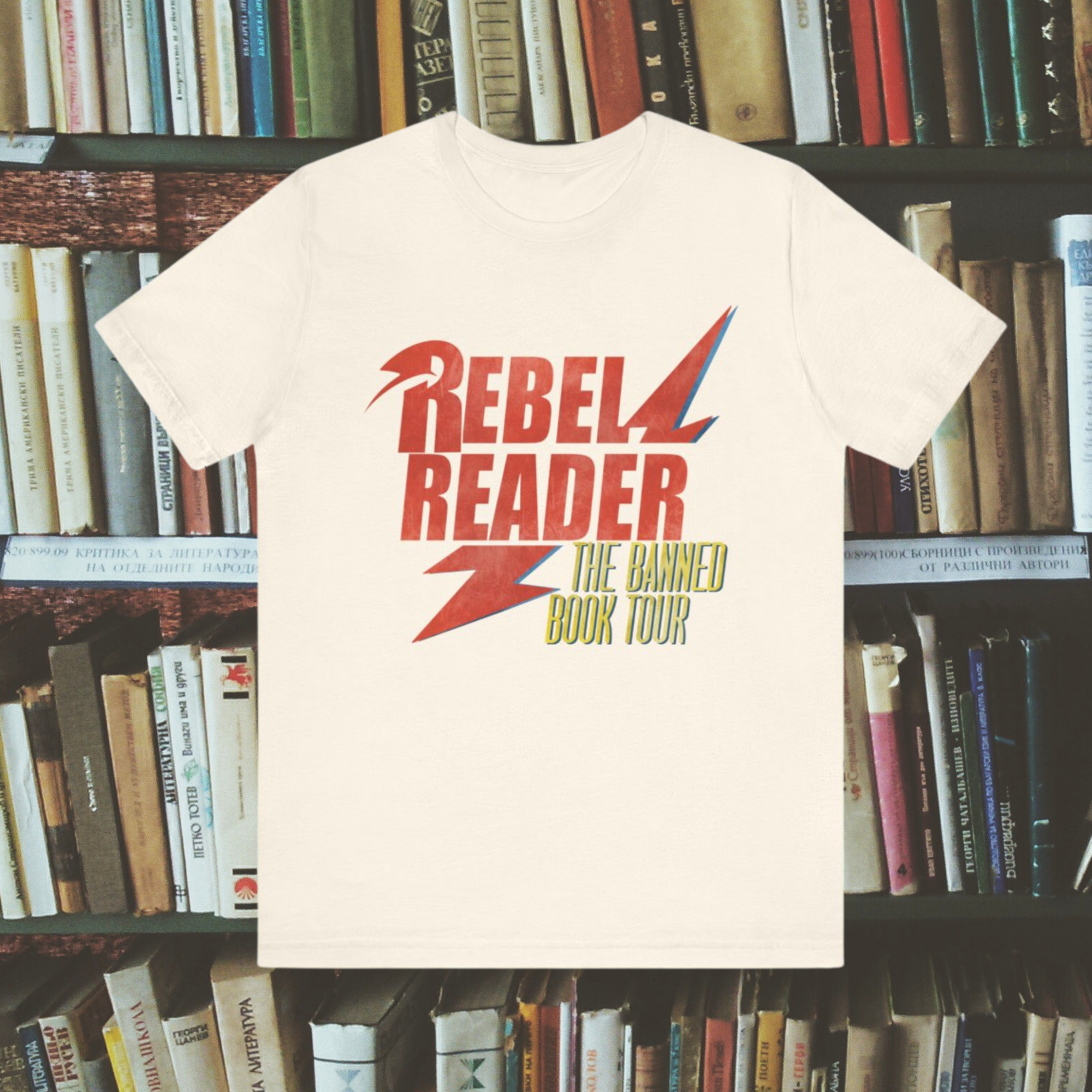Rebel Reader Parody Band Tee