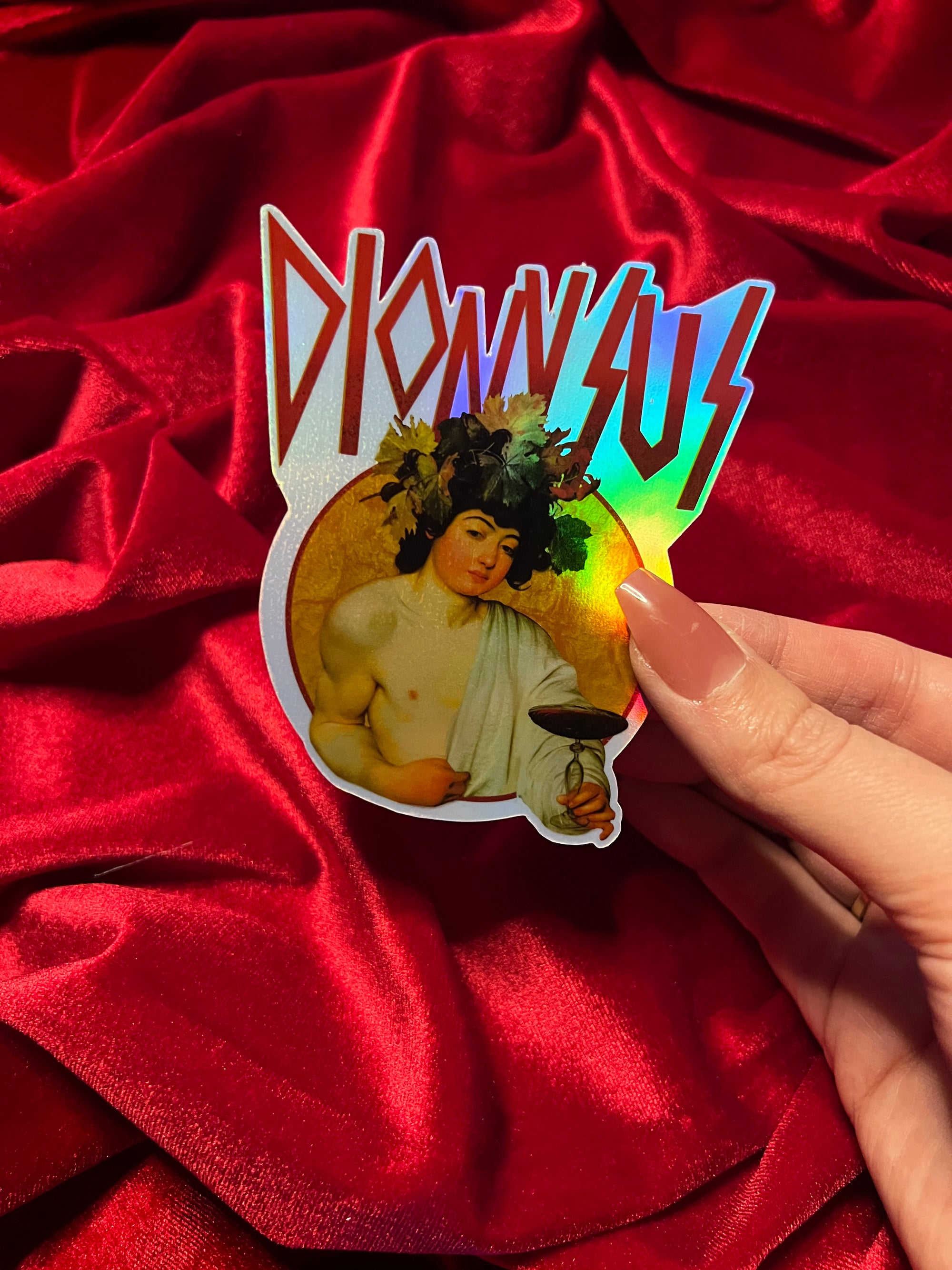 Dionysus Parody Band Sticker