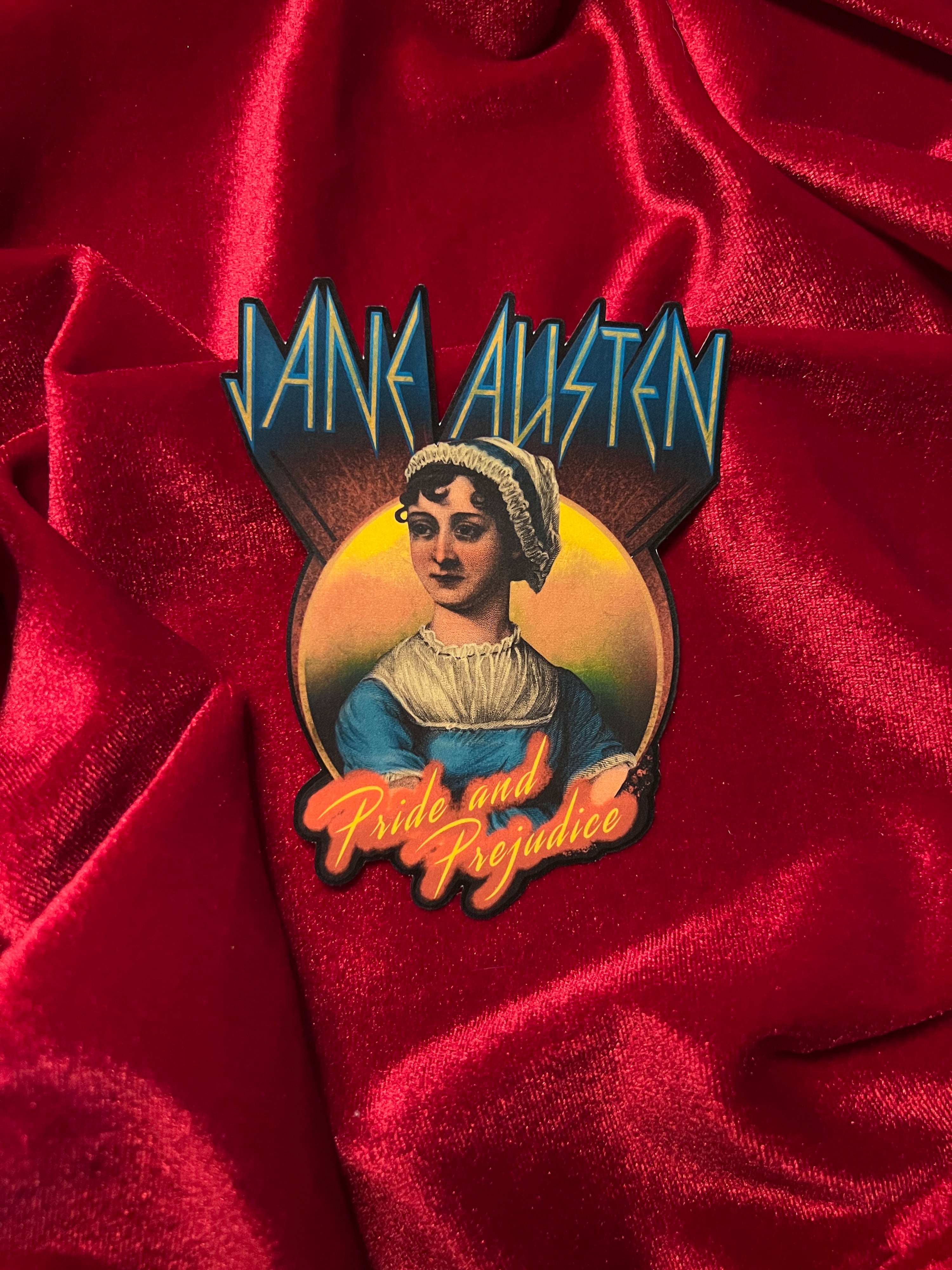 Jane Austen Pride and Prejudice Parody Band Sticker