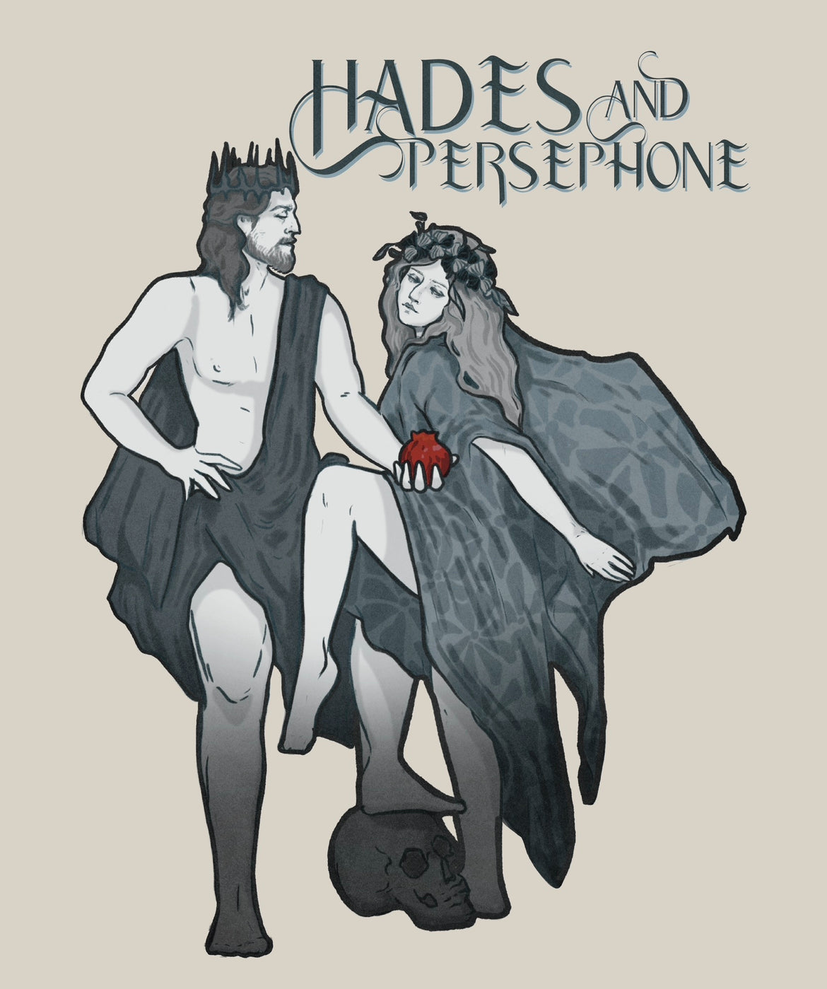 Hades and Persephone Parody Art Nouveau Tee
