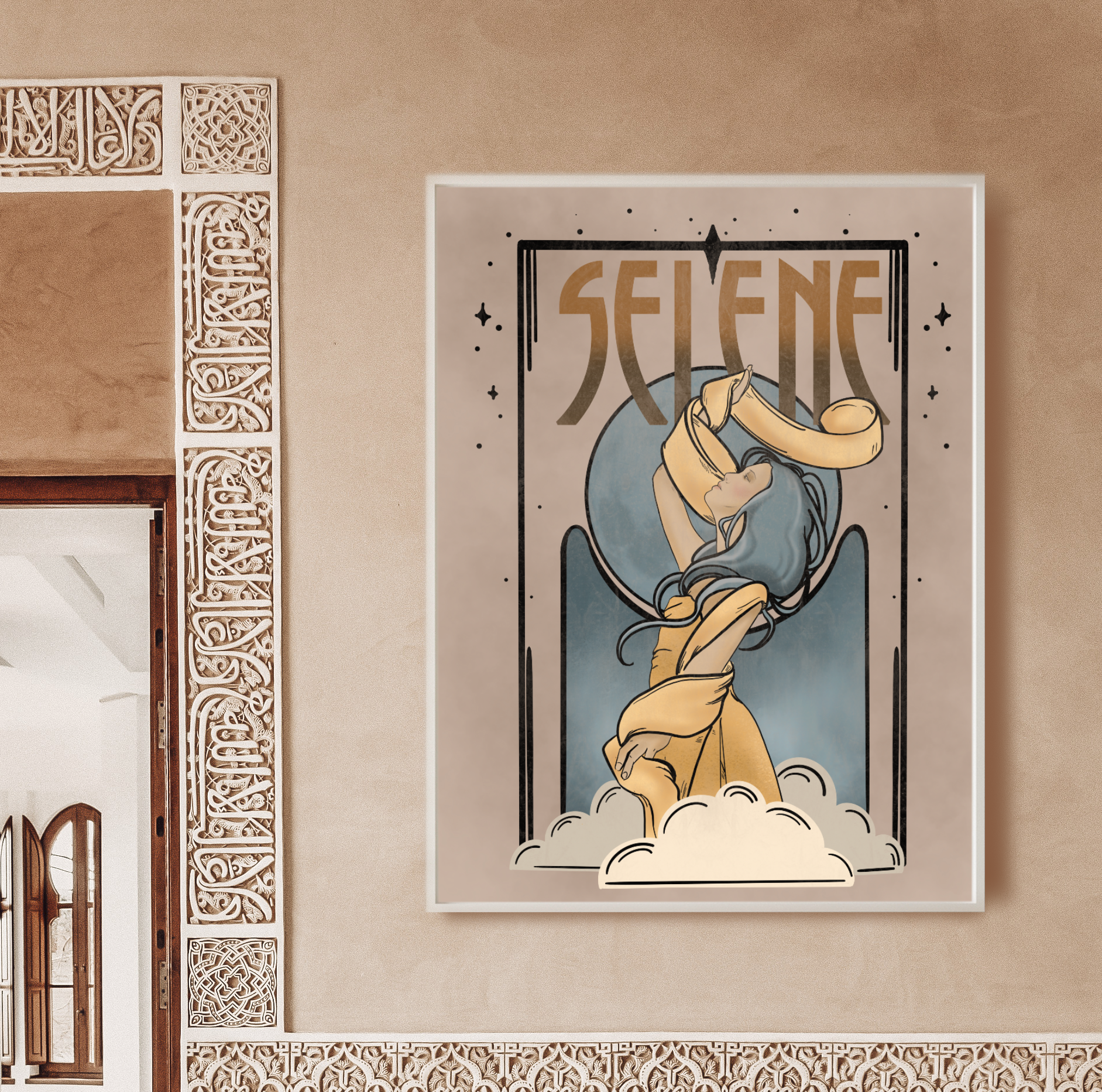 Selene Art Nouveau Poster